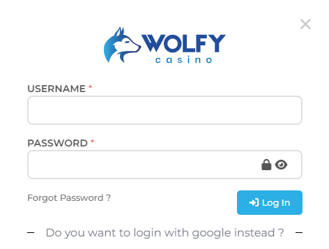 Wolfy Casino login