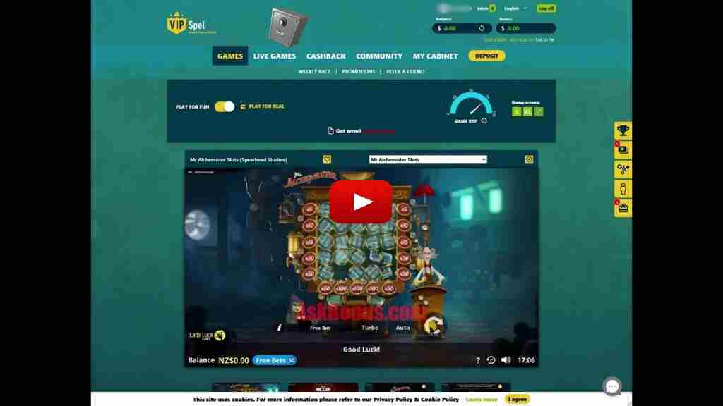 VIPSpel Casino No Deposit Bonus 50 Free Spins