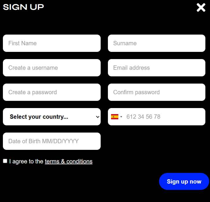 Kudos Casino Login Page