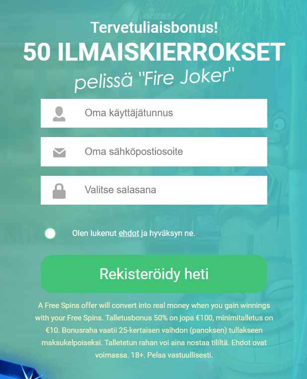 One Casino login scherm