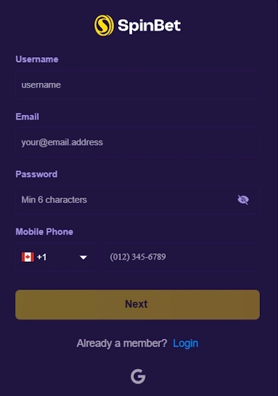 Spinbet Casino Login