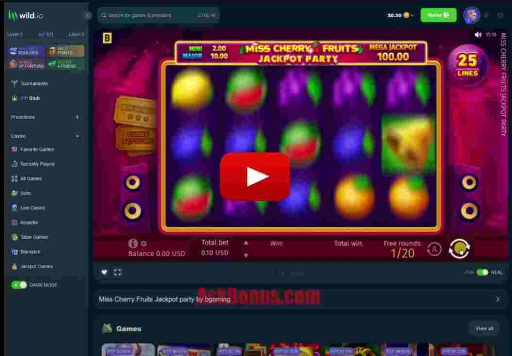 Wild.io Casino No Deposit Bonus video