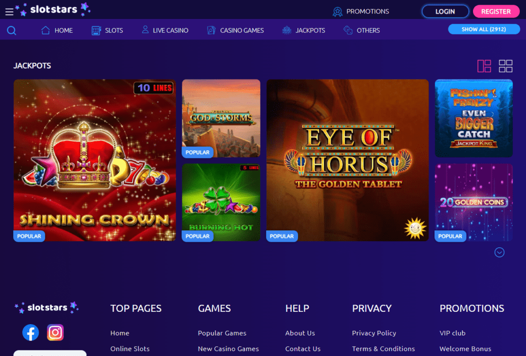 SlotStars Casino for Canadian players