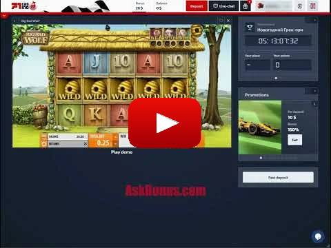 F1 Casino no deposit bonus video