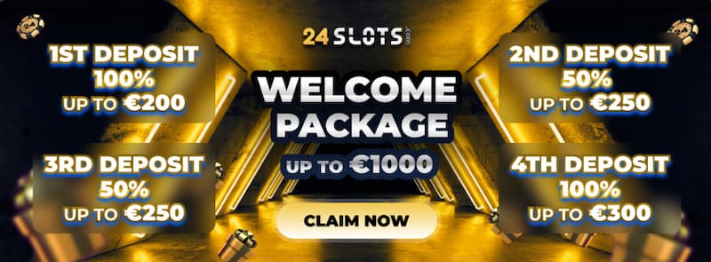 First Deposit Bonus 24 Slots of 100% up to €/$200