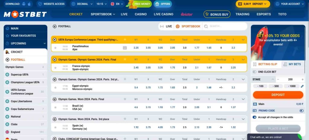 Soccer odds betting