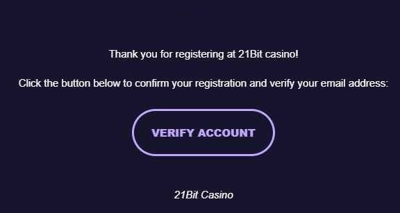 Casino 21Bit Email verification