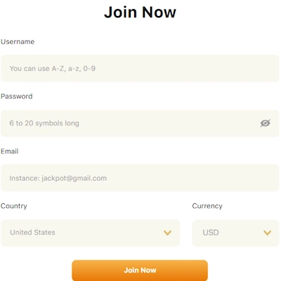 Lucky Tiger Casino registration form