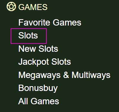 games and slots on the website