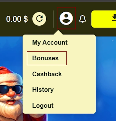 casino profile and bonuses section