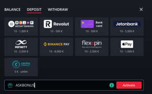 bonus code activation