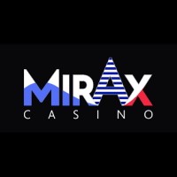 Mirax Casino logo with a modern design in blue, white, and red colors.