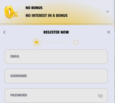 Winolot Casino registration form