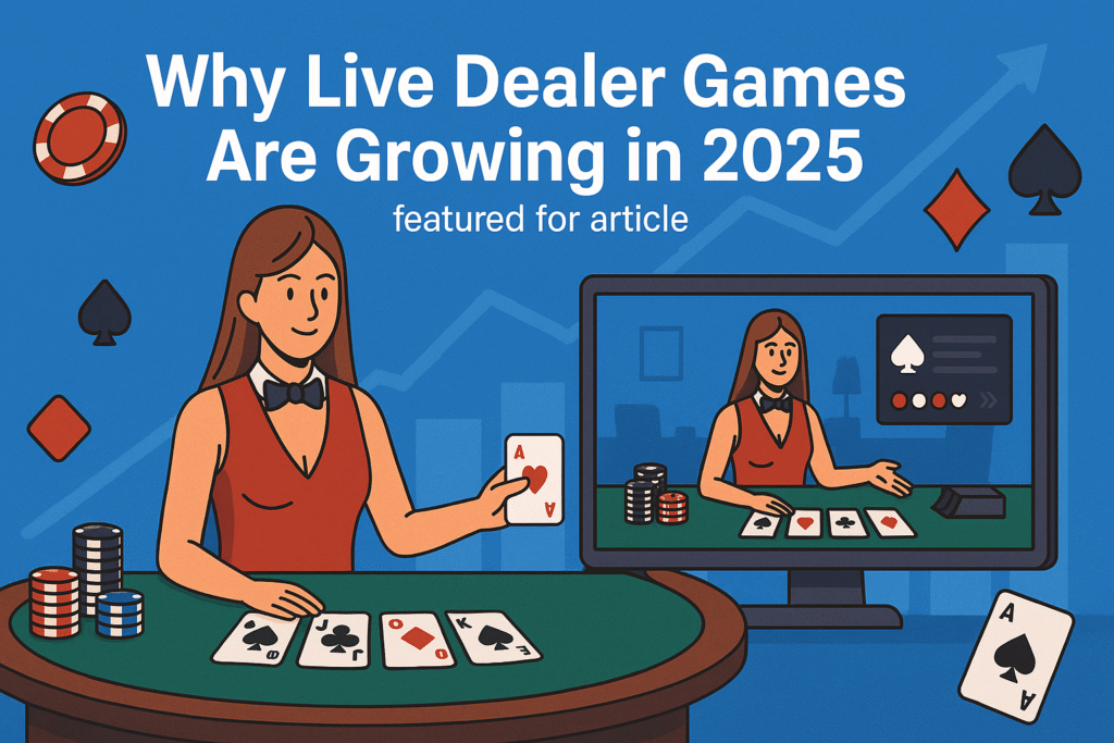 Live dealer hosting an online card game, streaming to players in real time