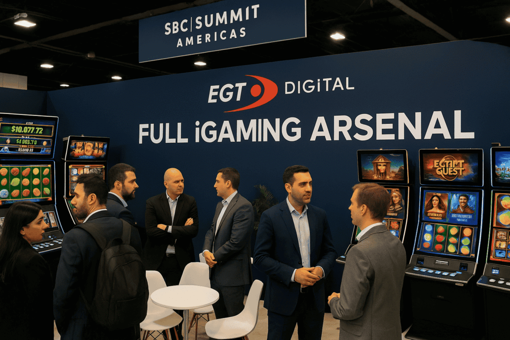 EGT Digital booth at SBC Summit Americas 2025 showcasing iGaming products