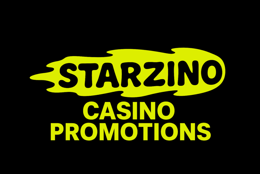Starzino Casino Promotions logo in yellow on a black background