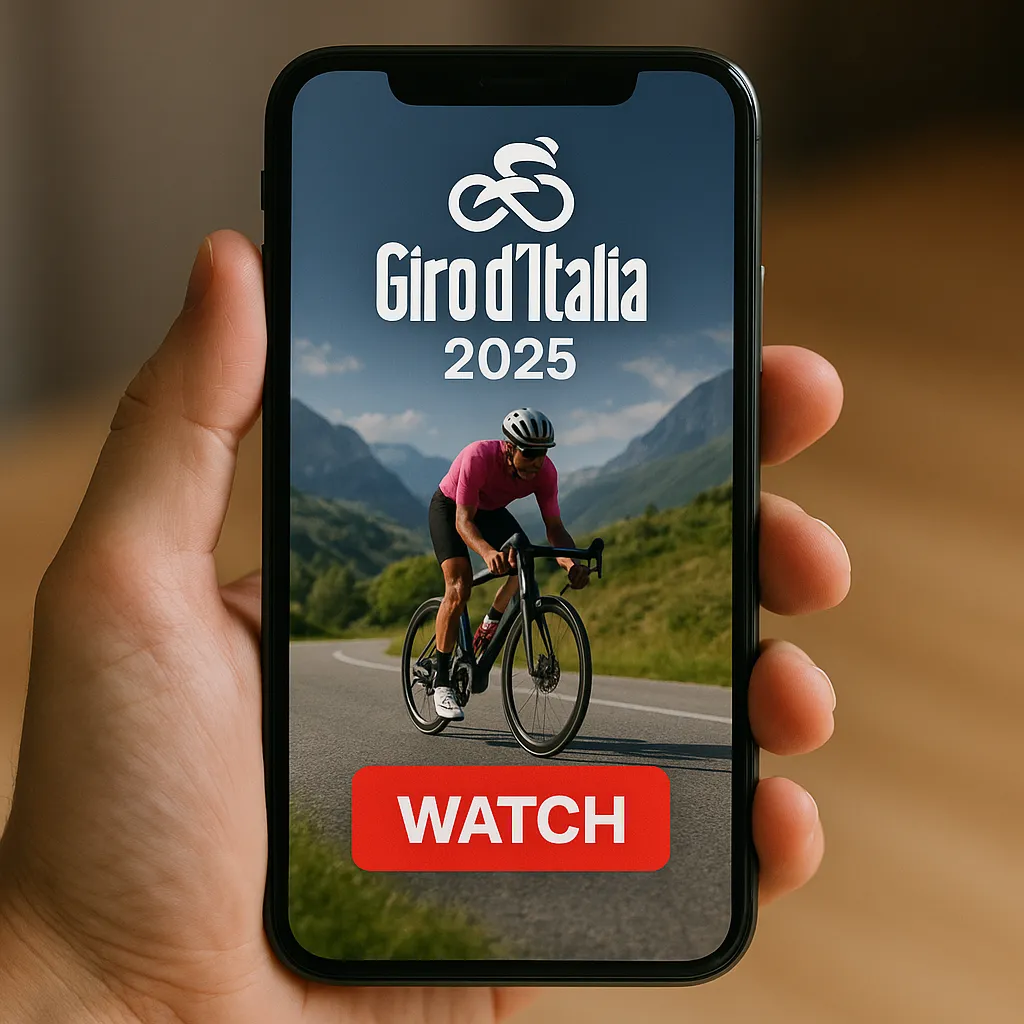 A cycling-themed infographic showing four steps to bet on the Giro d’Italia 2025 using SlyBet: choose platform, sign up, deposit, and place a bet.