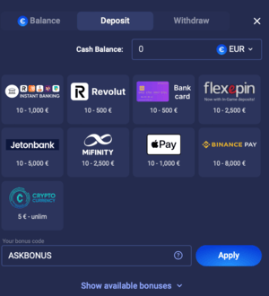 Legzo Casino bonus code