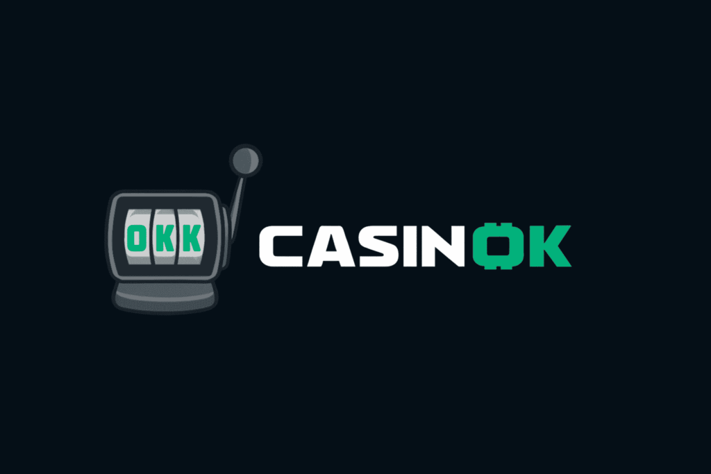 Casinok Casino logo with slot machine graphic showing OKK