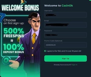 Casinok casino no deposit bonus registration