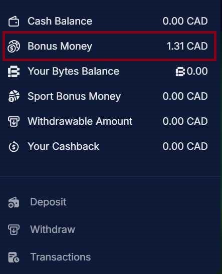 XONbet Account Balance