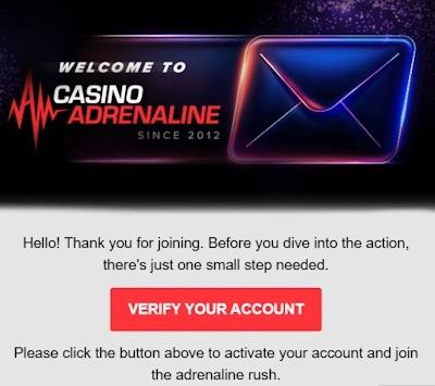 Adrenaline Casino email verification