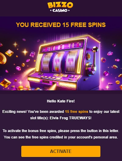 Bizzo bonus email verification