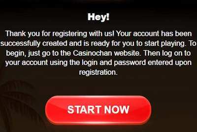 CasinoChan no deposit bonus verification email