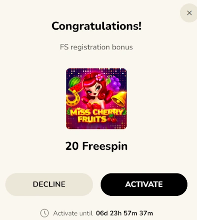 no deposit bonus activation