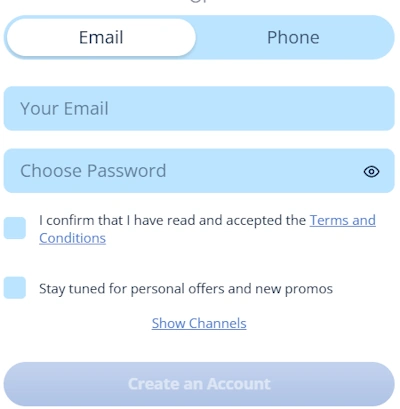 Mr Bet Casino sign up procedure