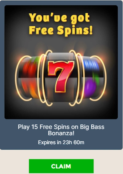 free spins offer and eligible slot