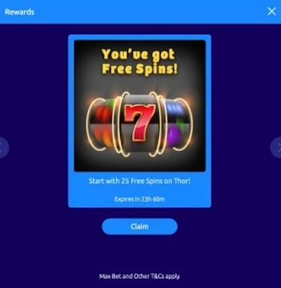 Spingenie Free Spins Bonus Interface