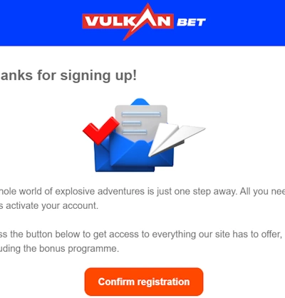 Weryfikacja email w Vulkan Bet