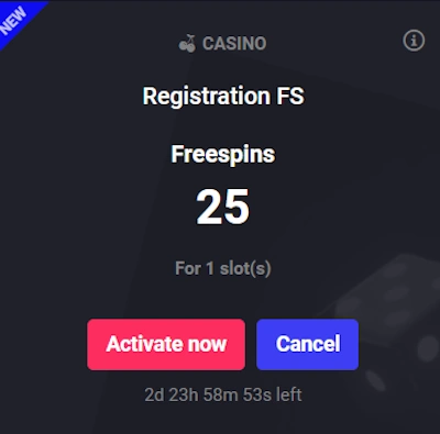 free spins activation