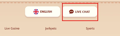 BillyBets Casino live chat step