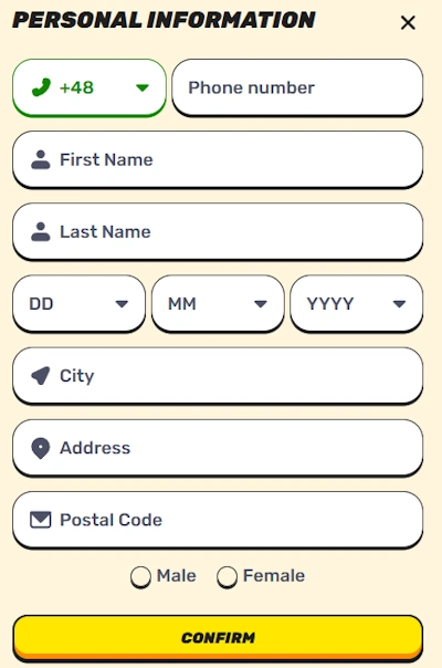 personal information and phone verification