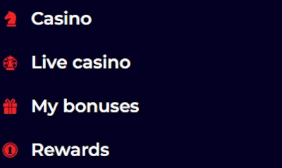 casino bonuses section