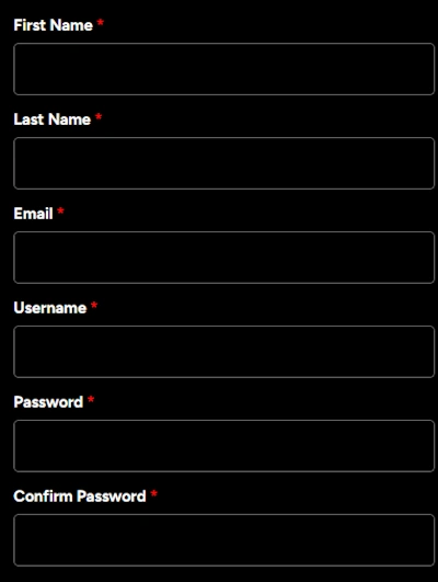 Ozwin Casino registration form