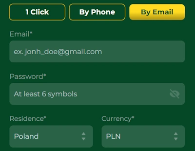 PokerBet Casino registration form