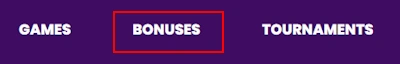 bonuses section and bonus location