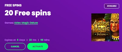 Rocket Casino no deposit bonus free spins activation