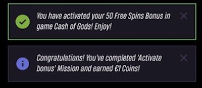 WinRolla Casino Bonus Activated