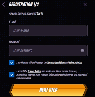 WinRolla Casino Login Page