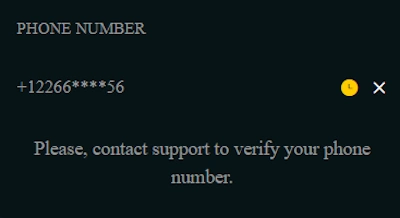 Casino4u phone verification step