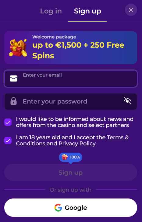 Gambloria Casino Login Page
