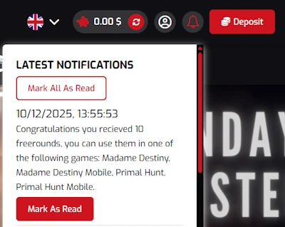 Royal Stars Casino no deposit free spins offer