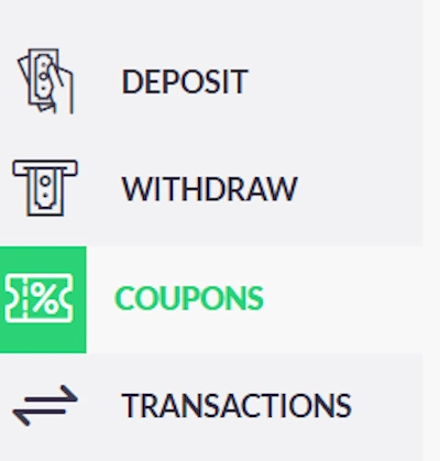 coupons area and bonus location