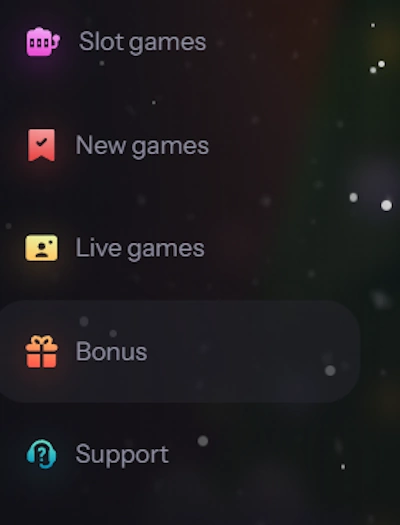 bonuses section and offer location