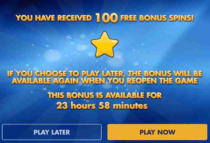 Claim 100 Free Spins Bonus