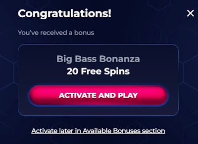 ViperWin Casino no deposit free spins activation